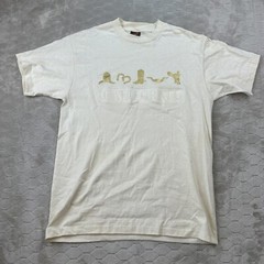 VTG California Embossed Western Print T-Shirt – Sz L – Stains Single Stitch Look