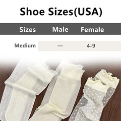Womens Ruffle Sheer Socks Casual Lace Socks Polka Dot Pattern Mid-Calf Socks …