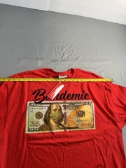 Headgear Classics Men’s T-Shirt Bandemic 100 Dollar Bill Size 2XL Red Tee NEW