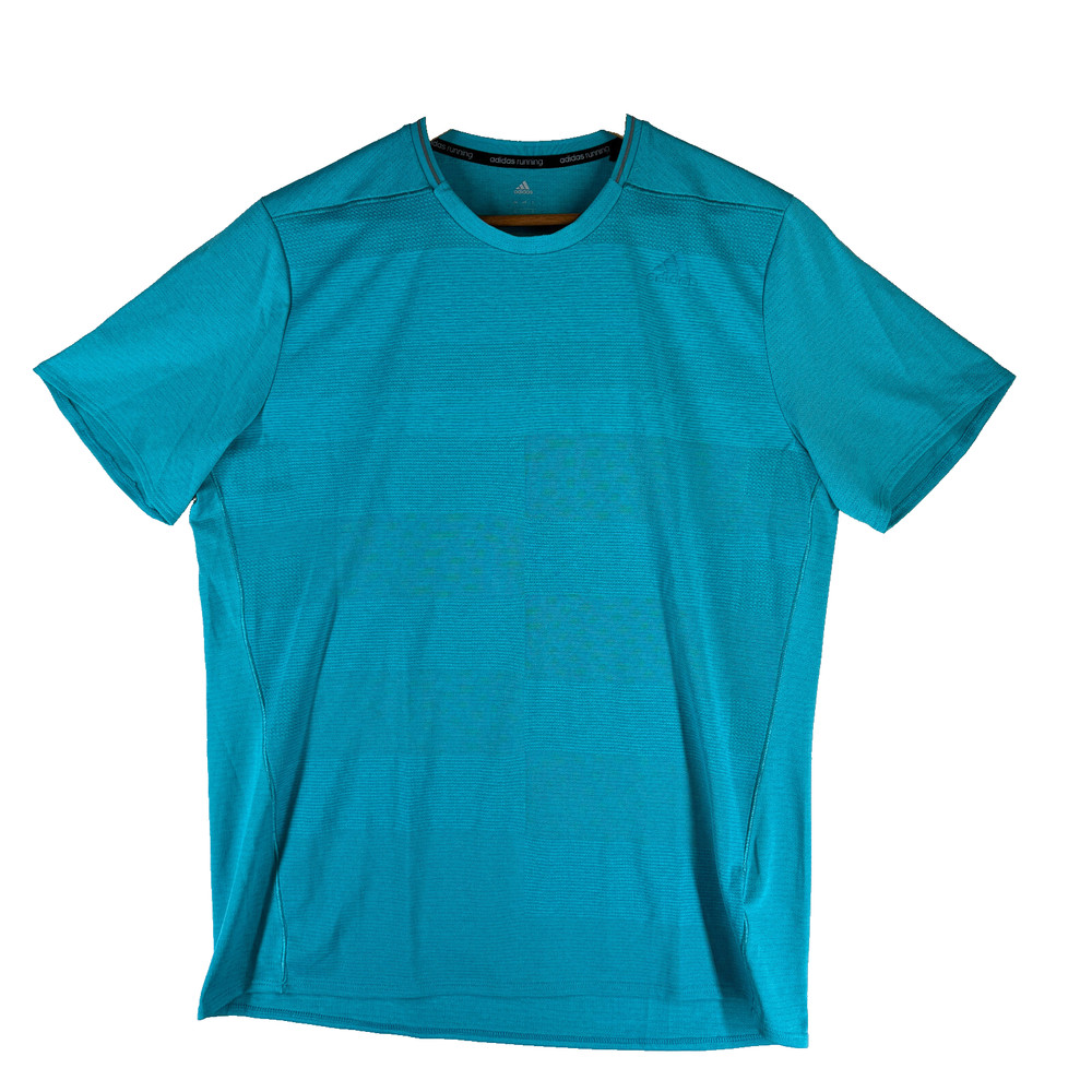 Adidas Running Supernova Men’s Size L Solid Turquoise Stretch Crew-Neck T-Shirt