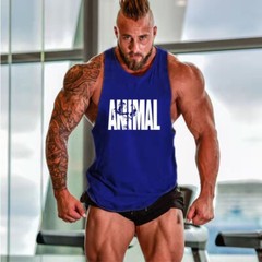 Men’s Gym Workout Printed “ANIMAL” Tank Top VEST Fitness Bodybuilding Stringer