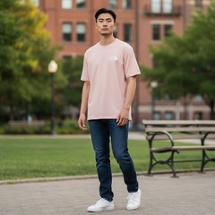 The North Face Mens Peach Pink Short Sleeve Logo T-Shirt Size M NF0A3X8C