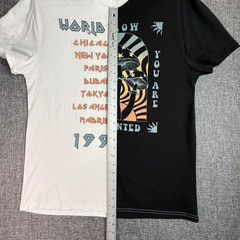 Mens Streetwear Tee | Split Design World Tour Graphic T Shirt | Large