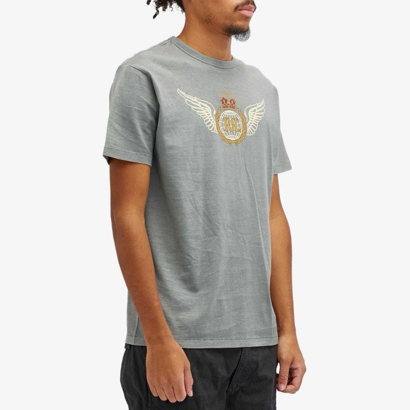RRL Men’s Airforce Graphic T-Shirt in Blue. X L K