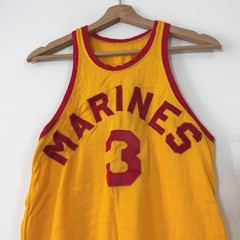 Vintage 40’s 50’s Coane US Marines Yellow Basketball Jersey – Size 36