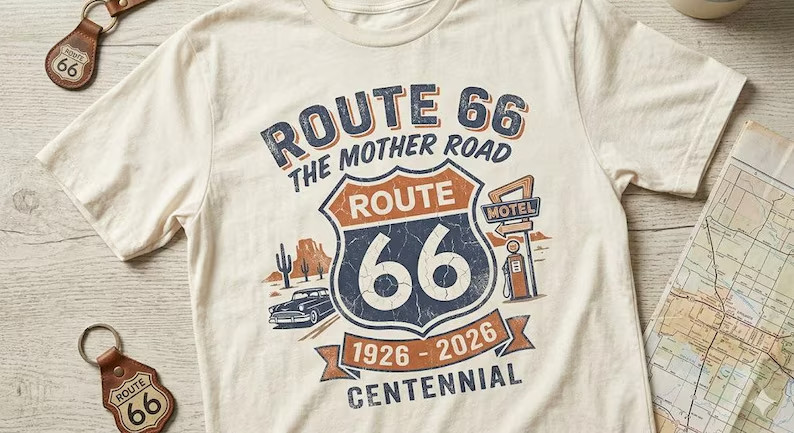 Route 66 Centennial Shirt 1926 2026 Mother Road Tee, Vintage Route 66 Graphic