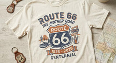 Route 66 Centennial Shirt 1926 2026 Mother Road Tee, Vintage Route 66 Graphic