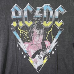 Lucky Brand ACDC Shirt Mens Large Black Music Band Casual Angus Heavy Metal NWT