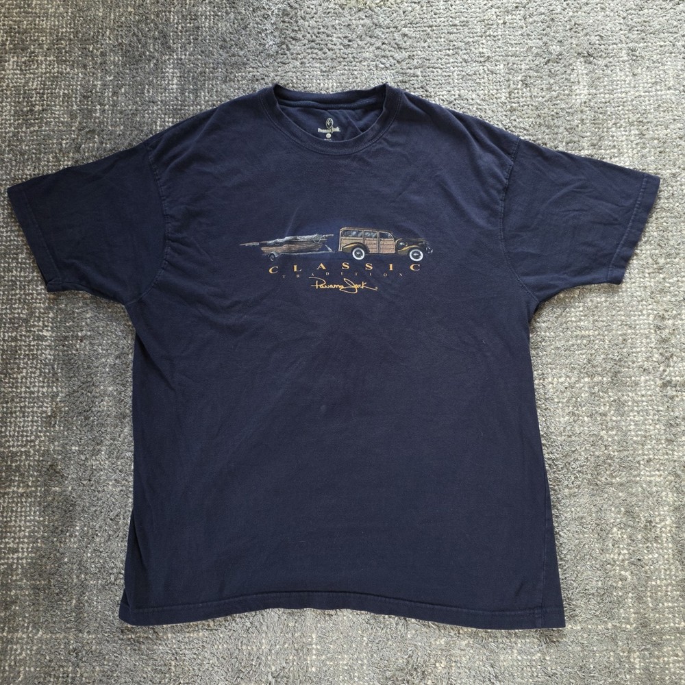 Panama Jack Classic Tradition Woodie Wagon Boat Graphic T Shirt Mens XXL Navy