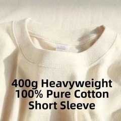 Unisex Heavyweight Pure Cotton Shirt Summer Loose Fit Breathable Casual Tee Gift