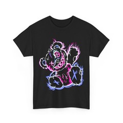 Cyberpunk Voodoo Teddy Bear Neon Graphic Men Black T-Shirt