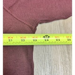 Mack Weldon Long Sleeve Thermal Waffle Knit Shirt Mens 2XL Wool Blend Burgundy