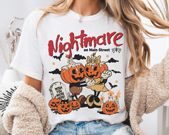 Mickey Minnie Halloween Nightmare on Main Street Unisex Adult Kid Tee 1406012