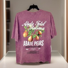 Primark Men’s Large Relaxed Fit Heather Burgandy “Pears” T-shirt