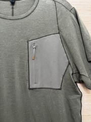 Lululemon Shirt Mens Medium Green Utility Pocket Zipper Tee Athletic Casual