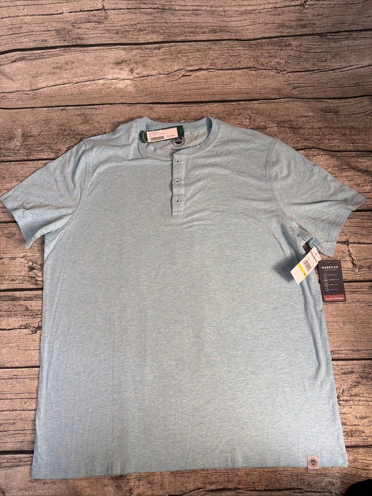 Flag And Anthem Henley Men’s Shirt Medium Essential Stretch Madeflex UPF Stretch