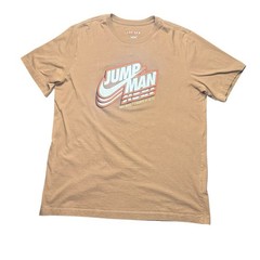 Air Jordan Jumpman Logo Brown T Shirt World Champions Mens L Crewneck
