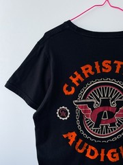 Christian Audigier Men’s T-Shirt Black Biker Garage Parts Motorcycle Y2K Size M