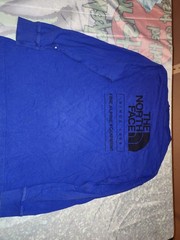 The North Face Men’s Blue Logo Cotton Knit Crew Neck Long Sleeve T-Shirt L