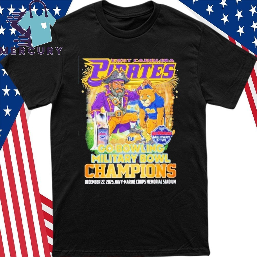 Pirates 2025 Go Bowling Military Bowl Champions Mascot Shirt