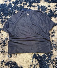 Vintage 90s Adidas Mesh Athletic Jersey T-Shirt Navy Blue