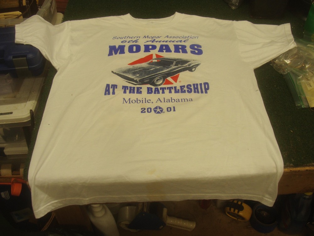 Mopar rare t shirt Mopars at the Battleship 2001 Size: XL – read & see all