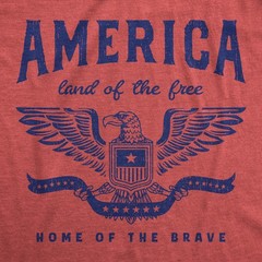 Mens Funny T Shirts America Land Of The Free Home Of The Brave Graphic Patriotic
