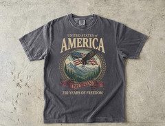 USA 250th Anniversary Vintage Graphic T-Shirt 1776-2026 Comfort Colors Patriotic
