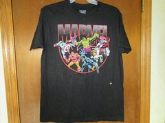 Marvel Comics classic design large cast Panther thor Hulk t-shirt NWT Large New