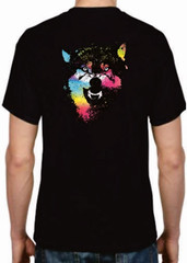 Adult DryBlend® T-Shirt – ( COLORFUL TECHINCOLOR / NEON WOLF / WOLVES)