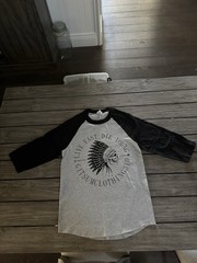 Men’s 3/4 Sleeve BB T- Indian Design “Live Fast, Die Young” Black & Gray size 2X