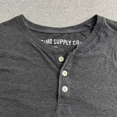 Mossimo Supply Co. Charcoal Heather Short Sleeve Henley Shirt Men Size XL