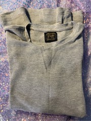 Jachs Men’s Long-Sleeve Waffle Thermal Crewneck in Steel Blue