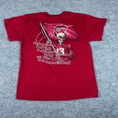 Gildan T-Shirt Mens Size L Red University of South Carolina Gamecocks Skeleton
