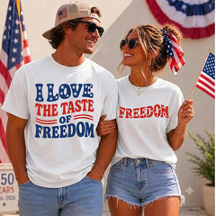 I Love The Taste Of Freedom Shirt, Matching 4th Of July Couples Tee