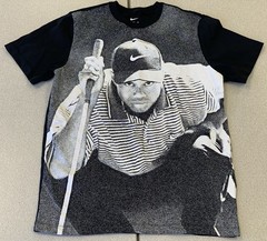 Nike Golf Tiger Woods Poster Tee Black Shirt All Over Print Men’s Size Medium