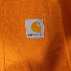 Carhartt tshirt mens 4XL XXXXL orange short sleeve crew neck pocket work wear