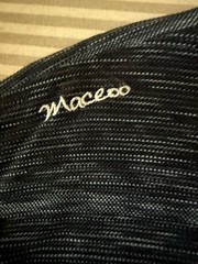 Maceoo Paris USA Shirt Men 6 / 2XL Navy V Neck Flip Cuff Long Sleeve