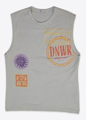 ZARA Men’s Sleeveless Graphic T-Shirt Tank Top Size L Gray DNWR 1975 Retro Print