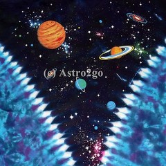 SPACE TOP–Liquid Blue Tie Dyed 2 sided Astronomy Science Planets T shirt M-8XL