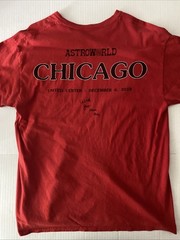 Travis Scott AstroWorld Chicago 2018 Wish you Were Here T-Shirt Medium Red Tour