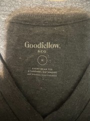 Gray Goodfellow Mens V-Neck Short Sleeve T-Shirt – Size Medium – Benefits HRC