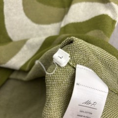Mr P. Porter T Shirt Mens Large Green Knit Wavy Pattern Short Sleeve Italy