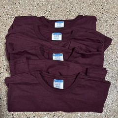 VINTAGE XL Champion Maroon Plum Heavy Weight Cotton TShirt EXTRA LARGE Lot Of 4