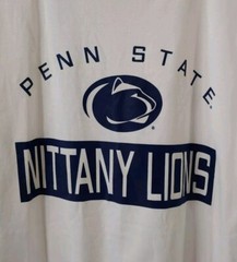 Russell T-Shirt Mens L White Graphic S/S Crew Neck Penn State Nittany Lions
