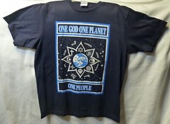 One God One Planet One People Religion Unity RARE Large T-Shirt