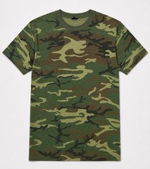 Woodland Camouflage T-shirt Men’s Large Green Brown Tan Grunge Military Outdoors