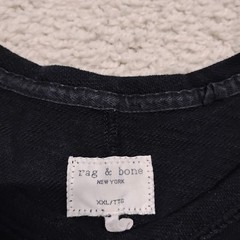 Rag & Bone Shirt Mens 2XL Black Designer Crew Viscose Polyester Cotton Casual