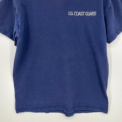 US Coast Guard Mens T-Shirt Navy Blue Embroidered USCG Cotton Made in USA Med