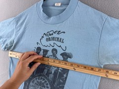Vintage 70s Beatles T Shirt Mens Medium (Fits Small) Blue Paper Thin Band Tee